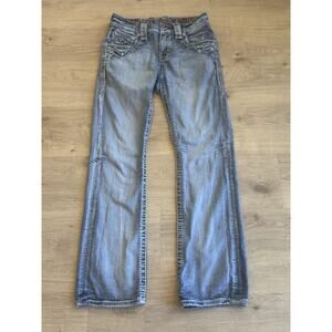 Rock Revival Baxter Slim Boot Jeans Denim Men's Size 29x32 Blue